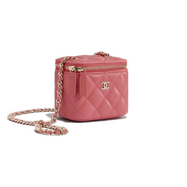 シャネル クラシック スモール ヴァニティー ケース コーラル ロゴ AP1340 Y04059 NA106